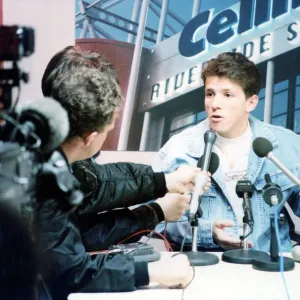 Middlesbrough player Juninho talks to the press after signing for the club for a second Middlesbrough player Juninho talks to the press after signing for the club for a second