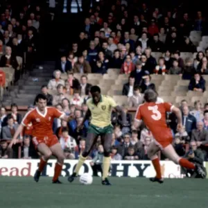 Middlesbrough v. Norwich. Justin Fashanu on the ball. September 1980 Middlesbrough v. Norwich. Justin Fashanu on the ball. September 1980