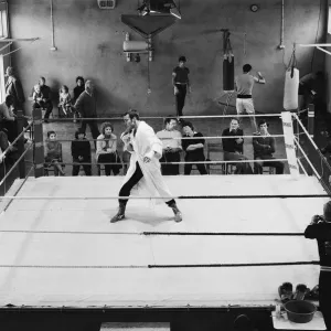 Print of Alan Minter Shadow Boxing in Jersey