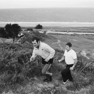Middleweight Champion Alan Minter training in Jersey ahead of his World Title fight