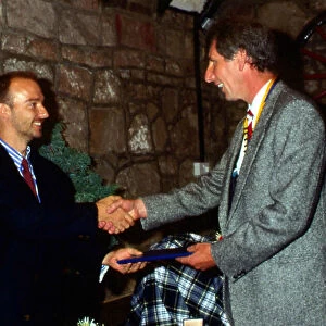 Midge Ure receiving Rotary Club award August 1986