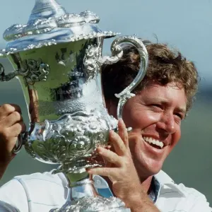 Mike Allen golfer holding Scottish Open trophy July 1989 Mike Allen golfer holding Scottish Open trophy July 1989