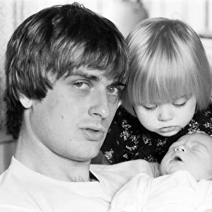 Mike Oldfield, musician and composer, pictured at home with family