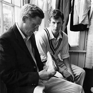Mike Smith and David Brown Warwickshire cricketers pictured in the dressing room before