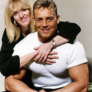 Mike Wilson Cobra of the TV Programme Gladiators at home with his wife Pat