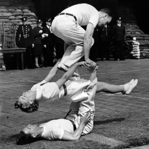 Military agility team giving demonstration. June 1942 P009979 Military agility team giving demonstration. June 1942 P009979