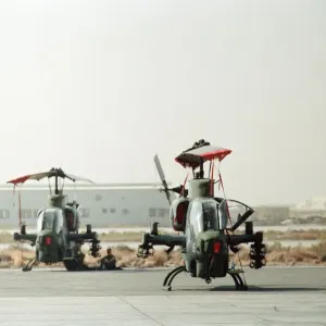 US Military Forces, Tank Killer Attack Helicopter at Dhahran Airbase, Saudi Arabia US Military Forces, Tank Killer Attack Helicopter at Dhahran Airbase, Saudi Arabia