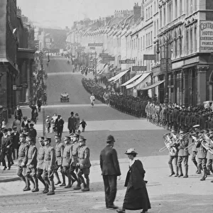 Military parade down Park Street, Bristol, Circa 1915