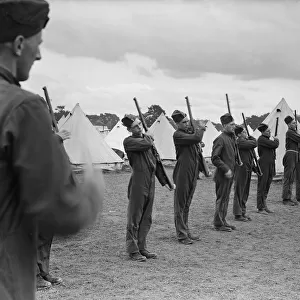 Militiamen in training 15th July 1939 Militiamen seen here at Whittington Barracks