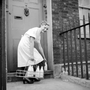 Milk Woman cum Ballerina. Barbara Ferris who by day delivers the milk and the eggs Milk Woman cum Ballerina. Barbara Ferris who by day delivers the milk and the eggs
