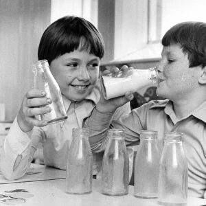 The milky bar kids - Its your round old boy, Ian and Martyn enjoy their daily milk