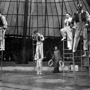 Mills Circus Ladder Acrobats Print 1952 Mills Circus Ladder Acrobats Print 1952