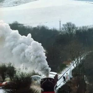 The Mince Pie Special steams along at the Tanfield Railway on 23rd December 1993 The Mince Pie Special steams along at the Tanfield Railway on 23rd December 1993
