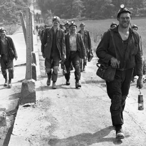 Miners of the Bullclliffe Colliery near Wakefield seen here coming off shift Miners of the Bullclliffe Colliery near Wakefield seen here coming off shift