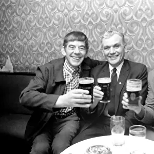 Miners celebrate their pay rise with a drink February 1975 75-00903-002