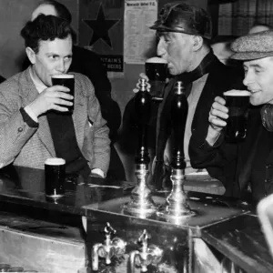 Miners Enjoying a Drink After Work Print, 4th February 1947 Miners Enjoying a Drink After Work Print, 4th February 1947