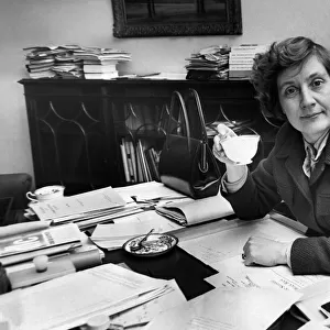 Minister of Education, Shirley Williams in her office at Curzon Street, W. 1