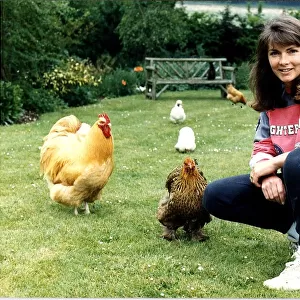 Miriam francome wife of John Francombe TV Presenter at home in the back garden