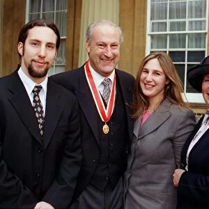 Mirror Group chairman Sir Victor Blank, pictured with family after being knighted by