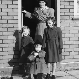Miss Edna Ford Print: A Family Moment in Black and White