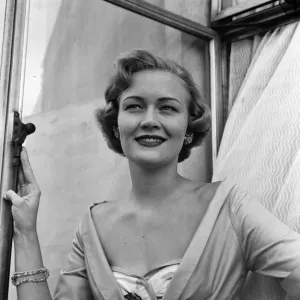 Miss Helen Landon, American Maid of Cotton for 1957, in a Horrocks dress