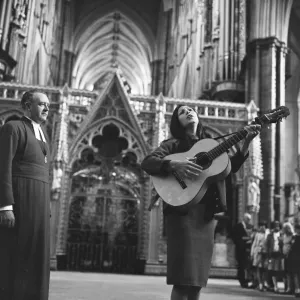 Miss Julie Felix at Westminster Abbey Rehearsal Print Miss Julie Felix at Westminster Abbey Rehearsal Print