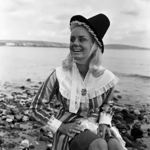 Miss Swansea 1966 Judy Radford, aged 19, in traditional Welsh costume. 31st July 1967 Miss Swansea 1966 Judy Radford, aged 19, in traditional Welsh costume. 31st July 1967