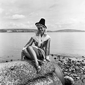 Miss Swansea 1966 Judy Radford, aged 19, in traditional Welsh costume. 31st July 1967