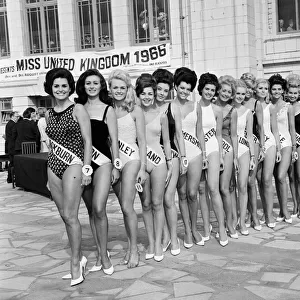 Miss UK 1966. Boxer Brian London judging at Blackpool. 9th August 1966