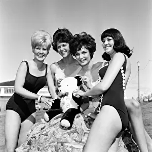 Miss UK contest 1965. Girls with mascot "Henry"9th September 1965