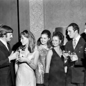 Miss World Contestants Meet British Sportsmen at the Sportsmans Club, London 1969 Print Miss World Contestants Meet British Sportsmen at the Sportsmans Club, London 1969 Print