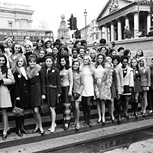 Miss World Contestants, photocall in Trafalgar Square, London, 8th November 1968