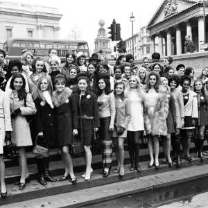 Miss World Contestants Print, Trafalgar Square 1968
