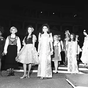 Miss World Contestants in traditional dress, at the Royal Albert Hall, 27th November 1969