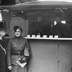 A mobile canteen. A familiar scene in World War Two