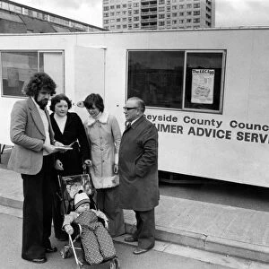 A mobile consumer advice caravan in Cantril Farm. It will visit the estate once a