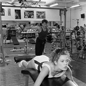 Model Andrea Kovic working out at the Covent Garden Fitness Centre. 8th January 1987