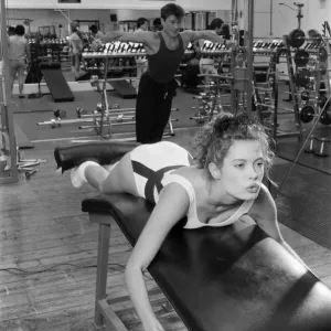 Model Andrea Kovic working out at the Covent Garden Fitness Centre. 8th January 1987 Model Andrea Kovic working out at the Covent Garden Fitness Centre. 8th January 1987