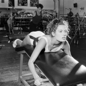 Model Andrea Kovic working out at the Covent Garden Fitness Centre. 8th January 1987 Model Andrea Kovic working out at the Covent Garden Fitness Centre. 8th January 1987