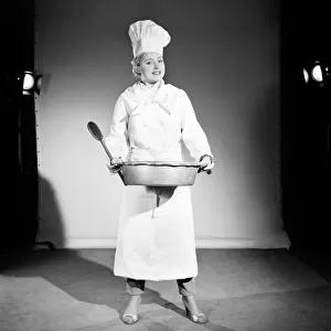 Model dressed as a chef. 1959 E250-010