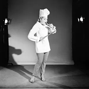 Model dressed as a chef. 1959 E250-012