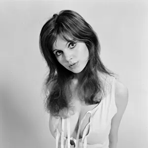 Model and horror film actress Madeline Smith poses in the studio. 25th March 1971