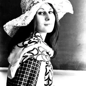 A model posing with a floppy hat in April 1971 A model posing with a floppy hat in April 1971