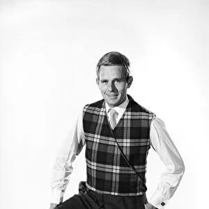 Model Robert Chettle wearing reversable waistcoat. 1960