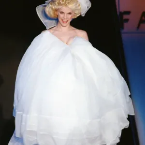 Model Sara Stockbridge pictured on the catwalk during Vivienne Westwood fashion show Model Sara Stockbridge pictured on the catwalk during Vivienne Westwood fashion show