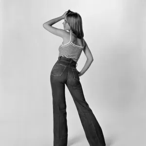 Model wearing Jeans, Studio Pix, Thursday 3rd June 1976 Model wearing Jeans, Studio Pix, Thursday 3rd June 1976