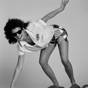 Model wearing sports fashions. 11th June 1987 Model wearing sports fashions. 11th June 1987