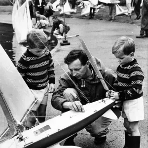 Model Yacht Racing, Walton Hall Park, Liverpool 1966 Print