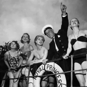 The models and the mate of the Royal Princess who did a little evening cruise up The models and the mate of the Royal Princess who did a little evening cruise up
