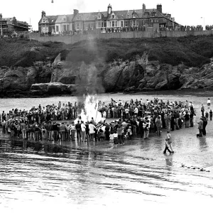 Models of Viking longships are burnt on the beach at Cullercoats Bay in July 1980 Models of Viking longships are burnt on the beach at Cullercoats Bay in July 1980